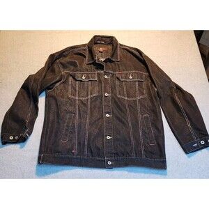 Koman 2000 Raw Denim Y2K Hip Hop Urban Rap Jean Jacket Mens XXL Black